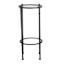 2-Tier Tempered Glass Top with Metal Black Frame Accent Table